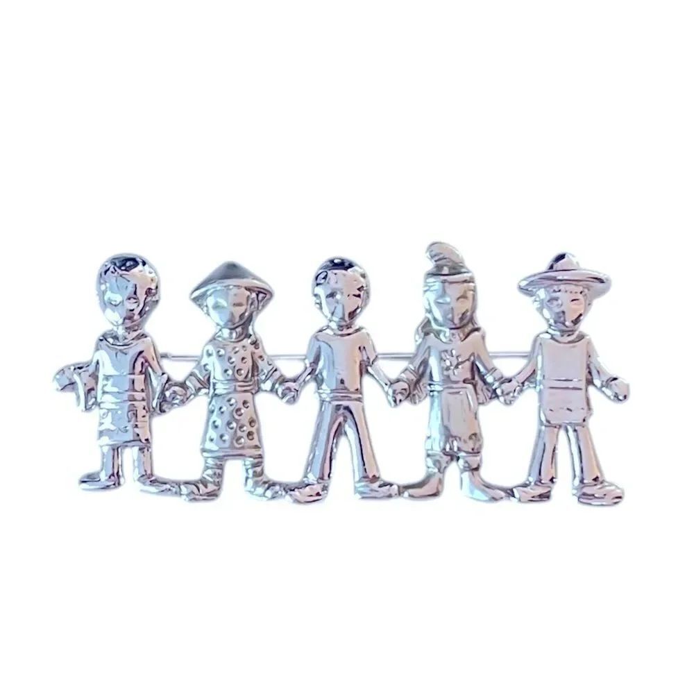 Premier Designs Children Of The World Silver Brooch